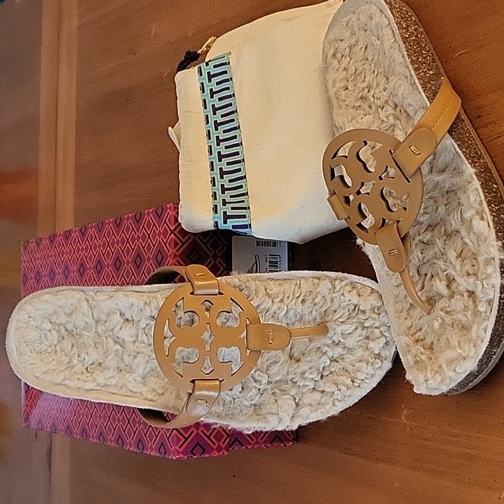 Tory Bruch shearling sandals